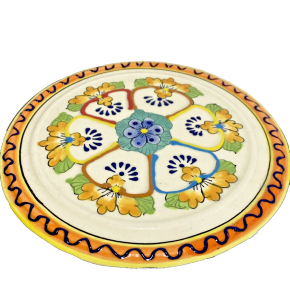 Unique Mexican Art Pottery Covered Dish Cheese Keeper Multicolor Mexico Folk Art - Picture 2 of 11